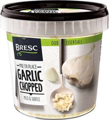 Bresc Knoblauch gehackt 1kg grob gehackter junger Knoblauch feines mildes Aroma