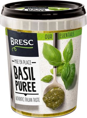 Bresc Basilikumpüree 2x 450g vegane Gewürz-Paste Püree aus frischem Basilikum