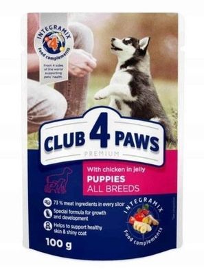 CLUB 4 PAWS HUND Beutel 100 g WELPEN Hähnchen in Gelee