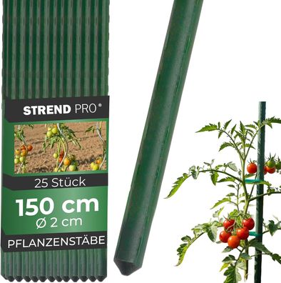 Stab Garden SB 20/1500 mm, Stahl/Kunststoff, grün, Stütze für (Set – 25 Stück)