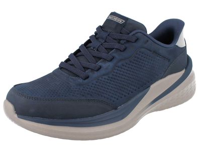 Skechers Slip-ins Slade 2.0 Herren Sneaker blau Glattleder Synthetik