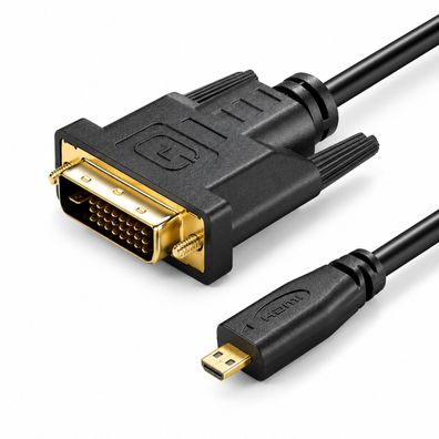 R08 Micro HDMI auf DVI Kabel Micro HDMI 1.4 auf DVI 24 + 1 Stecker to Stecker 1,8m