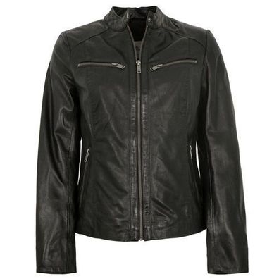Jilani Collection - Damen Lederjacke Lammnappa schwarz