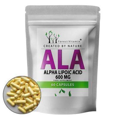 Alpha Liponsäure 600 mg - 60 Kapseln - ALA - Alpha Lipoic Acid - Forest Vitamin