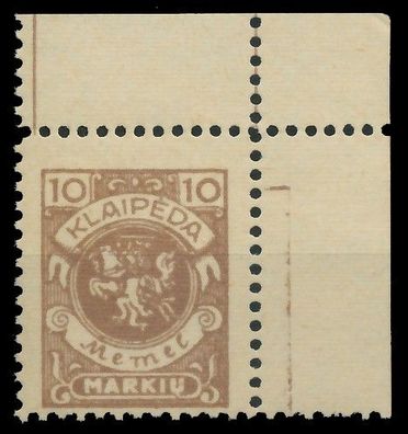 MEMEL 1923 Nr 141 postfrisch ECKE-ORE X41659E