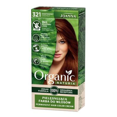 JOANNA Naturia Pflegende Bio-Haarfarbe ohne Ammoniak und PPD 321 Kastanie