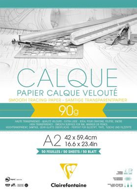 Clairefontaine Transparentpapierblock A2 gel 90g 50Bl