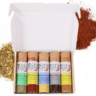 Tasty Pott Dank Box "Vielen Dank" - Jeweils 5 Gewürze wählbar + Karte