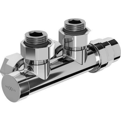 Mexen Heizkörperventil Winkel, Duplex, DN50, Chrom - W907-000-01