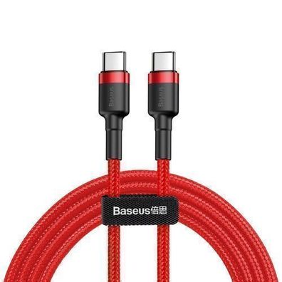 Baseus USB-C auf USB-C Ladekabel 60W PD QC, 3A, 480Mb/s, 2m, Rot