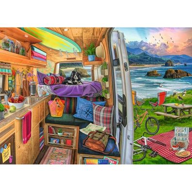Ravensburger Puzzle Blick aus dem Wohnwagen XXL 500 Teile