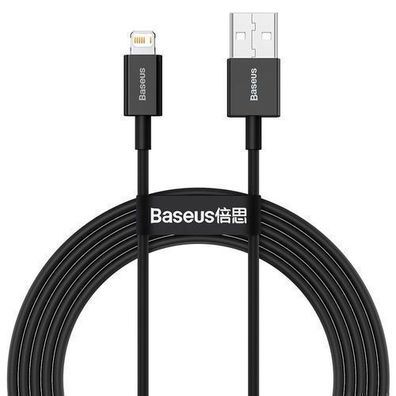 Baseus Superior USB-auf-Lightning Kabel, 2 m, 2,4A, Schwarz, Modell CALYS-C01