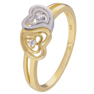 GLIZZ Schmuck Damenring Gold 333/8K Bicolor GL8358