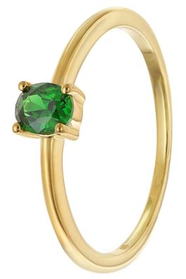 trendor Schmuck Damenring 333 Gold (8k) Ovaler Zirkonia Grün 21370-11