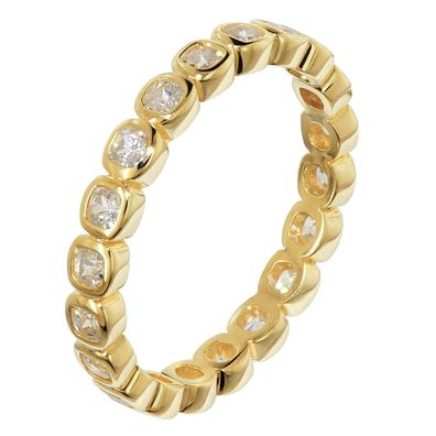 trendor Schmuck Damenring Zirkonia 925 Silber Vergoldet Memoire-Ring 21870