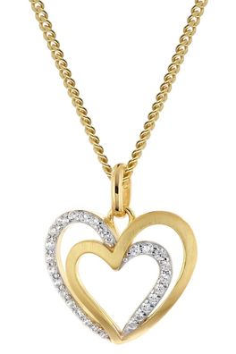 GLIZZ Schmuck Anhänger Herz Gold 333/8K an vergoldeter Silberkette GL8673
