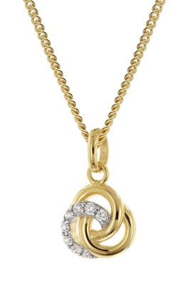 GLIZZ Schmuck Zirkonia-Anhänger Gold 333/8K an vergoldeter Silberkette GL8674