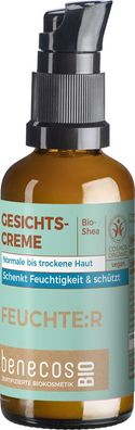 6x benecos benecosBIO Gesichtscreme Feuchtigkeit BIO-Shea - FEUCHT: R (Für normal