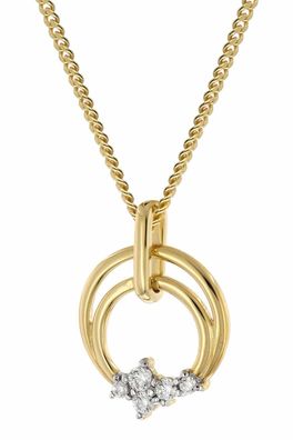 GLIZZ Schmuck Damenkette mit Gold-Anhänger 333/8K Zirkonia GL8137