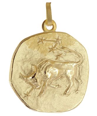 trendor Schmuck Anhänger Sternzeichen Stier 925 Silber Vergoldet Ø 20 mm 21300-05