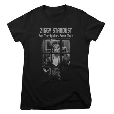 David Bowie Damen T-Shirt Ziggy Stardust And The Spiders From Mars Girly Tee