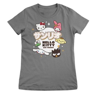 Hello Kitty Damen T-Shirt And Friends Japanese Girly Tee SNR-5-HKF001W