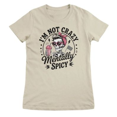Hybris Damen T-Shirt I'M Not Crazy-I'M Mentally Spicy Girly Top HY-5-SARC002W