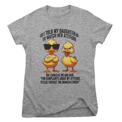 Moms Collection Damen T-Shirt Manufacturer OF Daughter With Attitude Girly Top