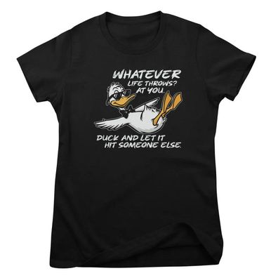 Hybris Damen T-Shirt Duck And Let IT Hit Someone Else Girly Top HY-5-SARC019W