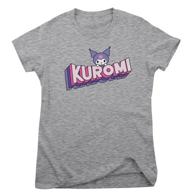 Hello Kitty Damen T-Shirt Kuromi Retro Pop Logo Girly Tee SNR-5-HKKMR004W