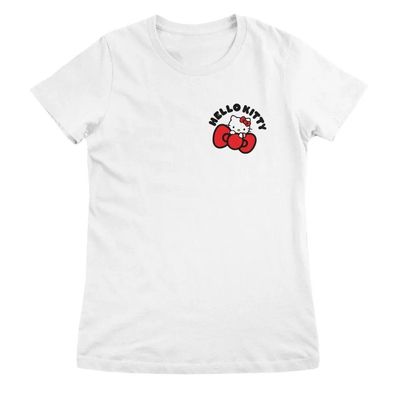 Hello Kitty Damen T-Shirt Crest Bow Girly Tee SNR-5-HKS006W