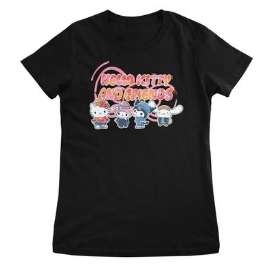 Hello Kitty Damen T-Shirt And Friends Bubbles Girly Tee SNR-5-HKF005W