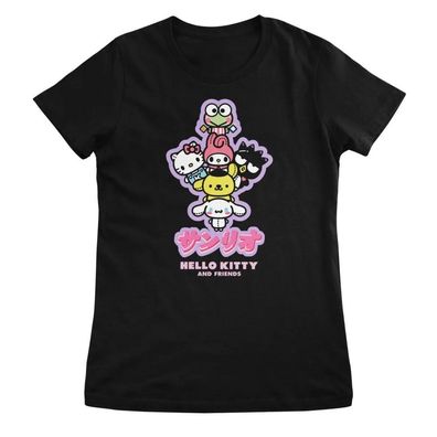 Hello Kitty Damen T-Shirt And Friends Team-UP Girly Tee SNR-5-HKF006W
