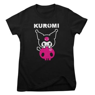 Hello Kitty Damen T-Shirt Kuromi Pink Patch Girly Tee SNR-5-HKKMR001W