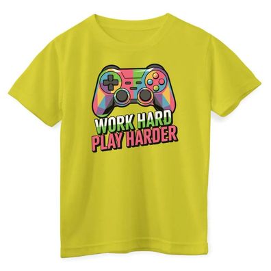 Hybris Kinder T-Shirt Work Hard-Play Harder Kids Tee HY-12-GAME001