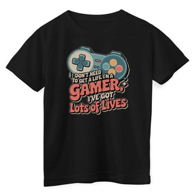 Hybris Kinder T-Shirt I'M A Gamer-I Have Lot OF Lives Kids Tee HY-12-GAME008