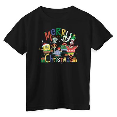 Spongebob Kinder T-Shirt SpongeBob-Merry Christmas Kids Tee NIC-12-GAR029-DTF700