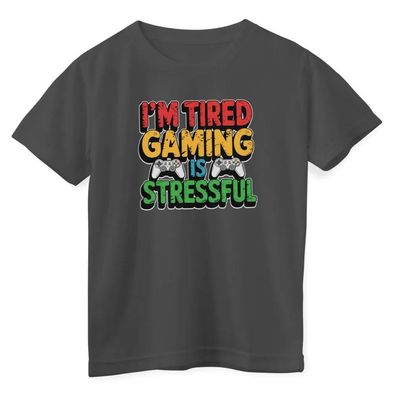 Hybris Kinder T-Shirt I'M Tired-Gaming IS Stressful Kids Tee HY-12-GAME010
