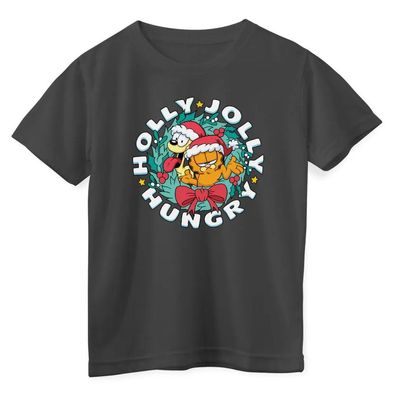 Garfield Kinder T-Shirt Holly Jolly Hungry Kids Tee NIC-12-GAR014-DTF698