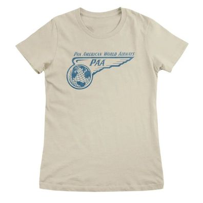 Pan-Am Damen T-Shirt Pan American World Airlines Washed Logo Girly Tee PK-5-PANAM006W
