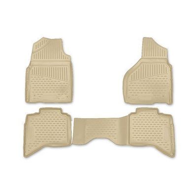 2012-2018 Dodge RAM 1500 2500 3500 Quad Cab Fußmatten Gummi Beige 4 tlg