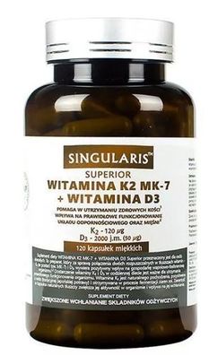Singularis Superior Vitamin K2 MK-7 + D3, 120 Kapseln Hochdosiert