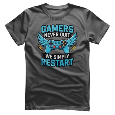 Hybris T-Shirt Gamers Never Quit-WE Simply Restart Tee HY-1-GAME007M