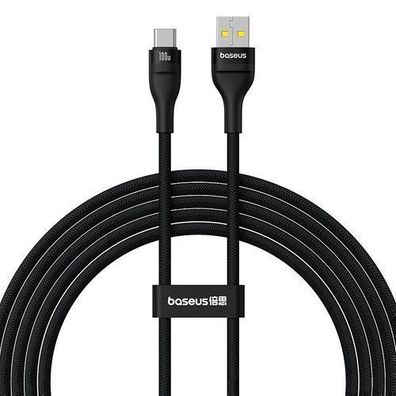 Baseus Flash 2 USB-A zu USB-C Ladekabel, 100W Schnellladefunktion, 2m Länge, Sch