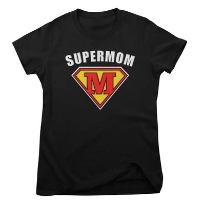 Moms Collection Damen T-Shirt Supermom Girly Top HY-5-MOM001W