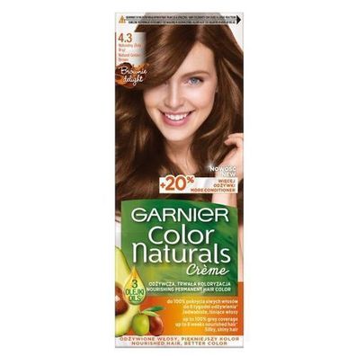 Garnier Nutrisse Creme Haarfarbe, Farbton 4.3 Goldbraun, Permanente Färbung für