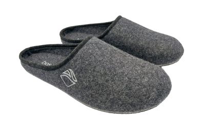 Herren Filz Hausschuhe mit rutschfester Filzsohle, Graphit, Gr.40-46 Bosaco