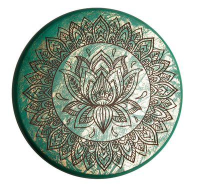 Energiebild LOTUS türkis-gold MDF 30 cm Energieplatte Schwingungsbild Wandhänger