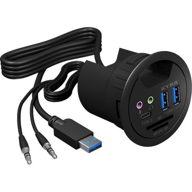 Icy Box Hub 3-Port IcyBox USB 3.0 IB-Hub1404A Tisch-Hub mit Audio retail