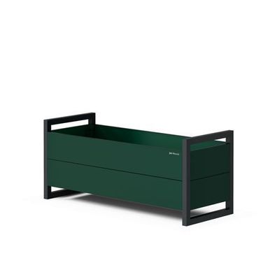 Niedrige Blumenkübelverkleidung Metall in Flaschengrün und Anthrazit 1000x430x380 mm